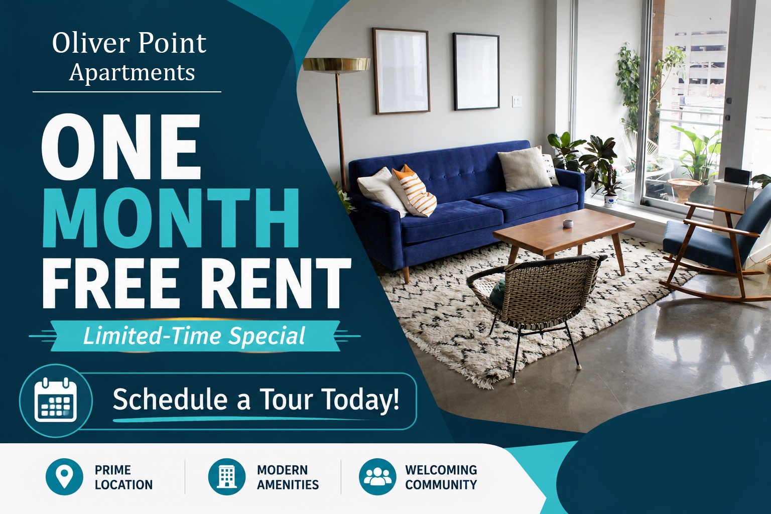 Free Rent Special, Call for Details.